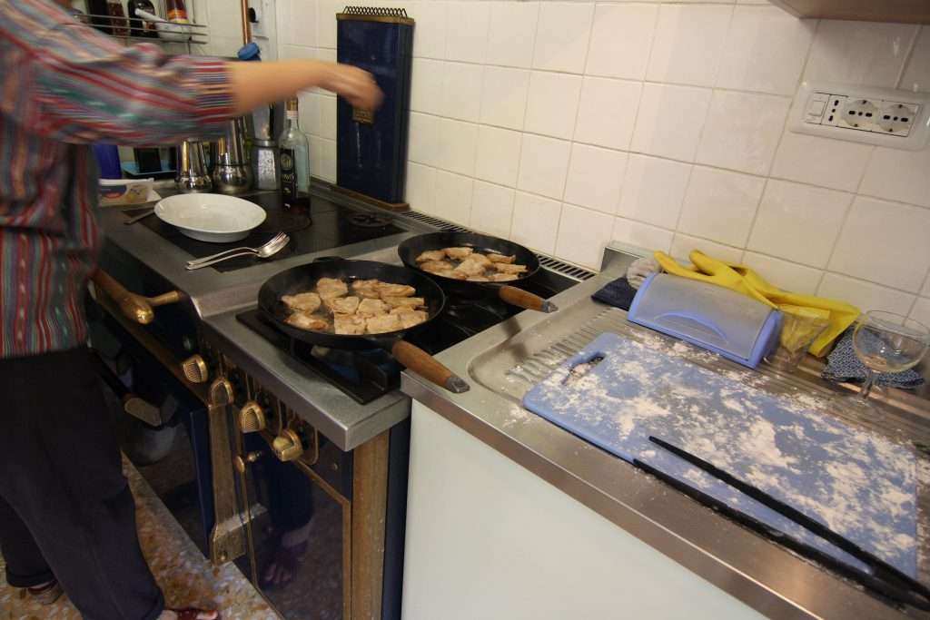 cooking pork saltimbocca