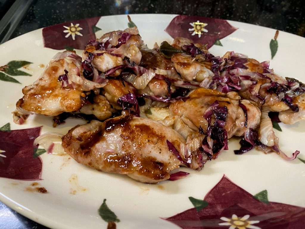 chicken cutlet scaloppine piccata radicchio